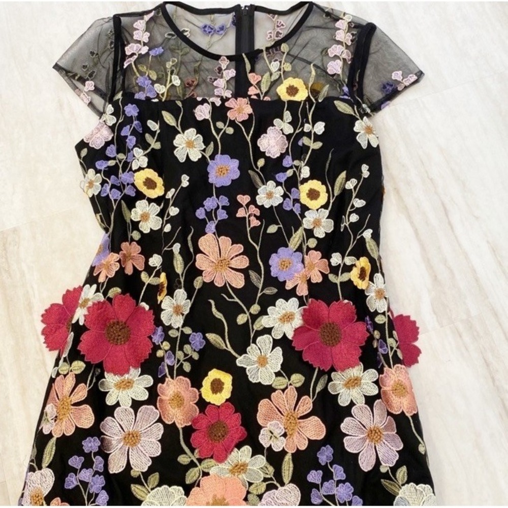 Anthea Crawford Dahlia FLORAL embroidered Shien Dress Taylor Swift Grammy Inspir - Picture 7 of 16